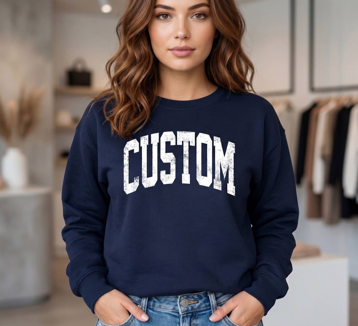 Custom Brand Crewneck Sweatshirt Personalized Logo
