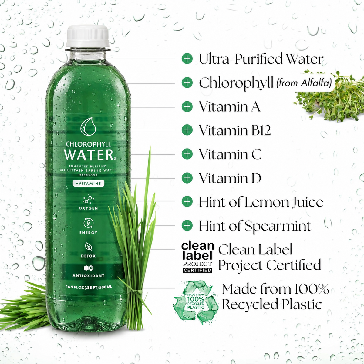 Chlorophyll Water (Clean Label Project Certified + Non-GMO)
