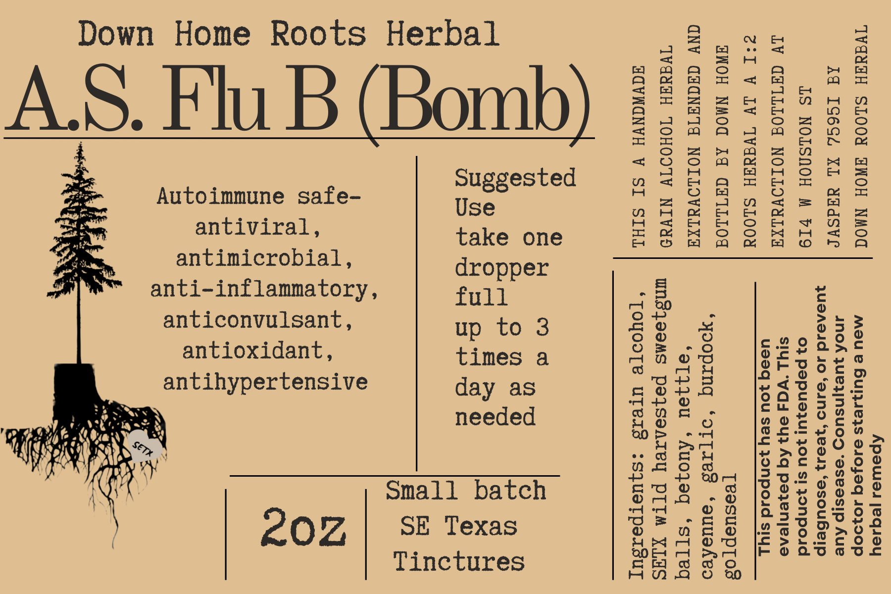 A.S. Flu B (bomb) tincture