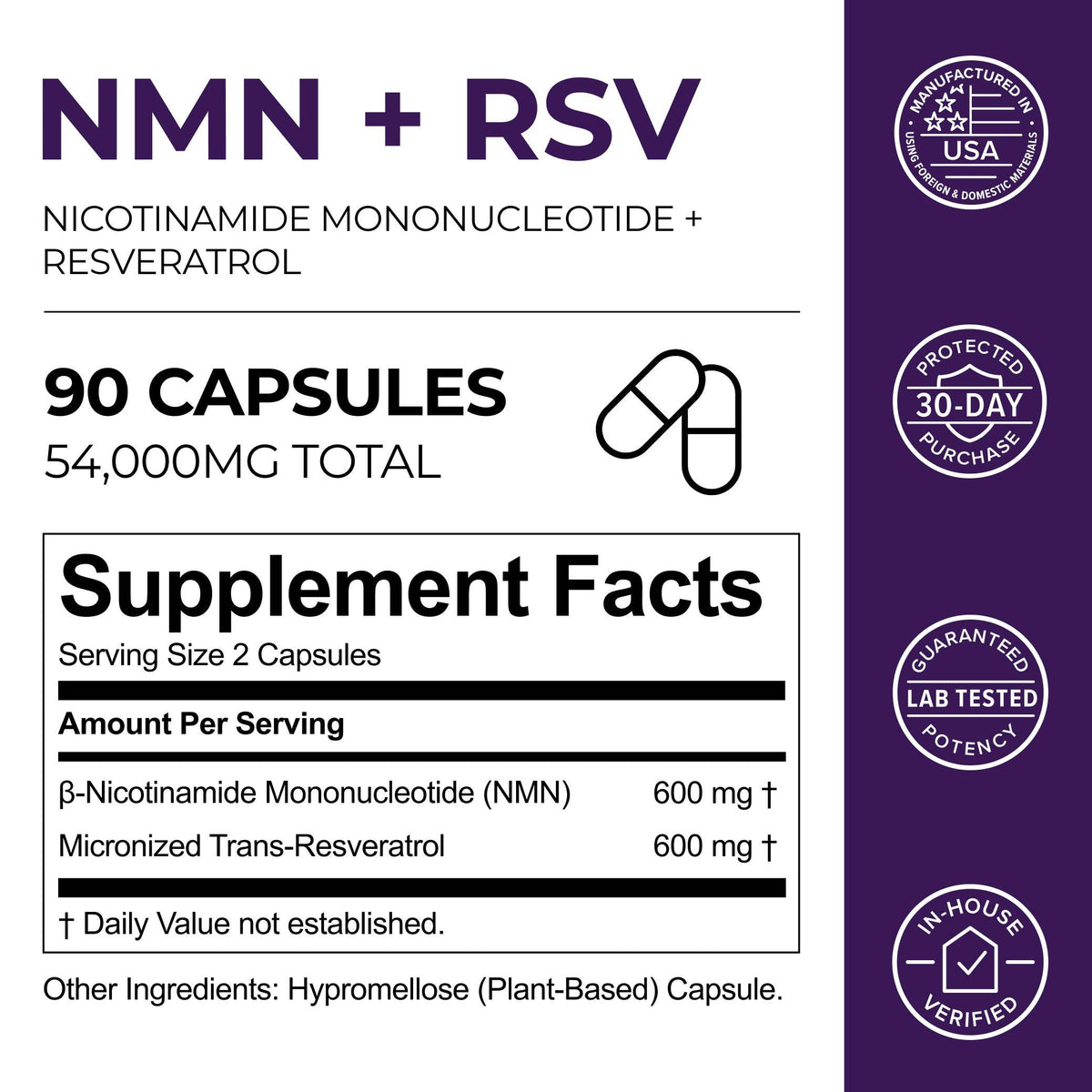 NMN RSV Resveratrol Capsules | Cellular Energy Healthy Aging