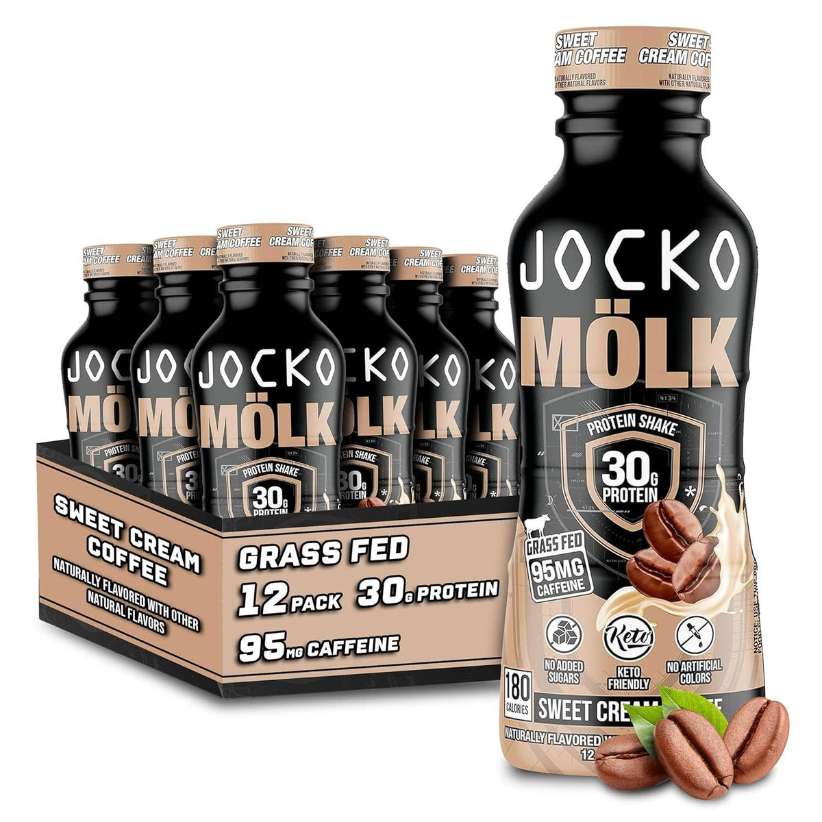 JOCKO FUEL MOLK PROTEIN SHAKE 12/12OZ SWEET CREAM COFFEE