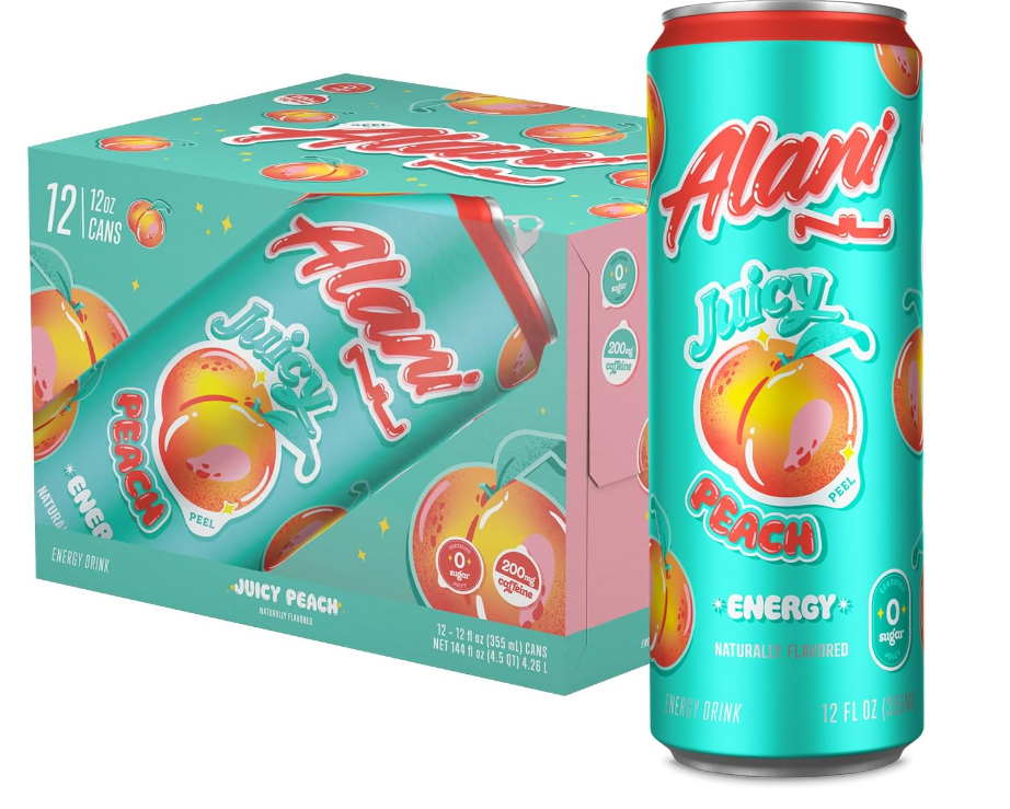 Alani Nu Juicy Peach Energy Drink 12/12OZ