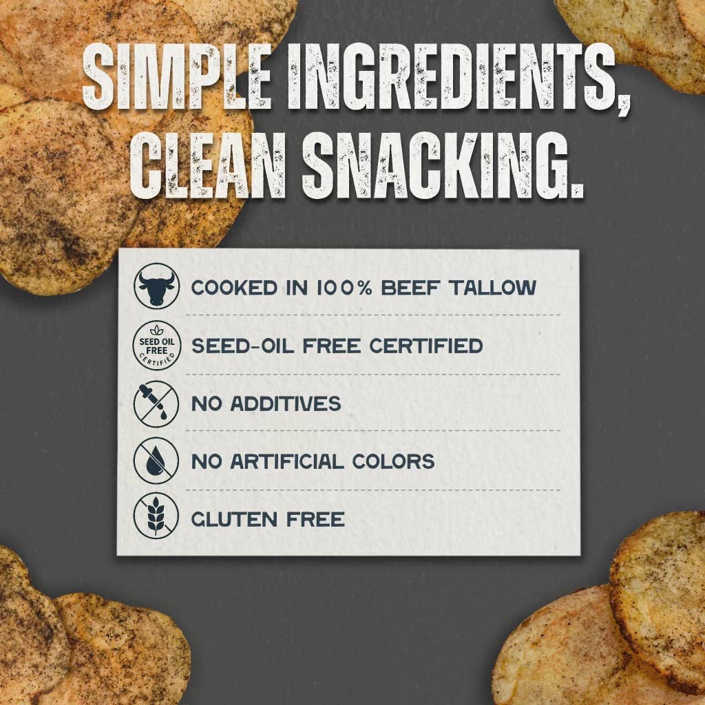 Beef Tallow Potato Chips - Salt N' Pepper