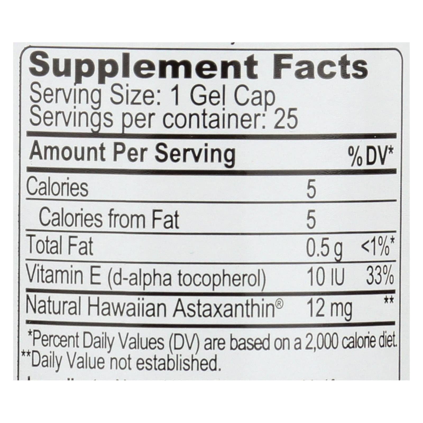 BioAstin Hawaiian Astaxanthin 12mg - 25 Gel Caps
