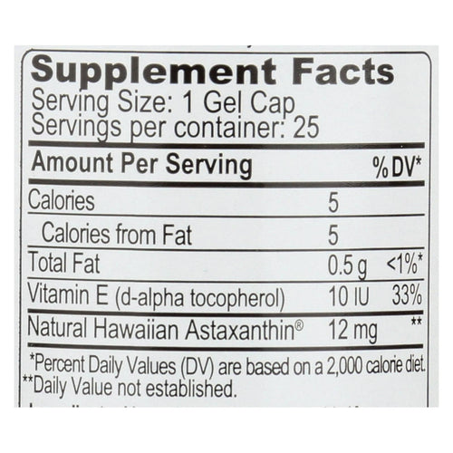 BioAstin Hawaiian Astaxanthin 12mg - 25 Gel Caps