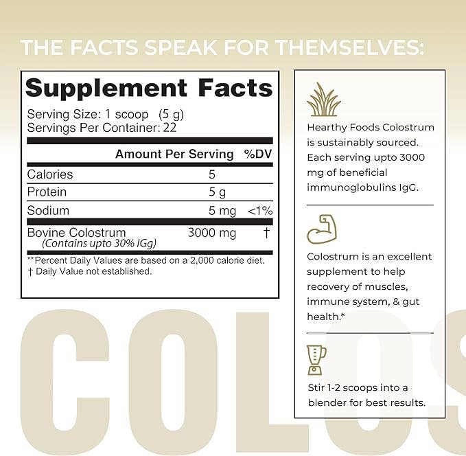 Grass Fed Colostrum Powder, Keto, Immunity, Gut Healthy, GF