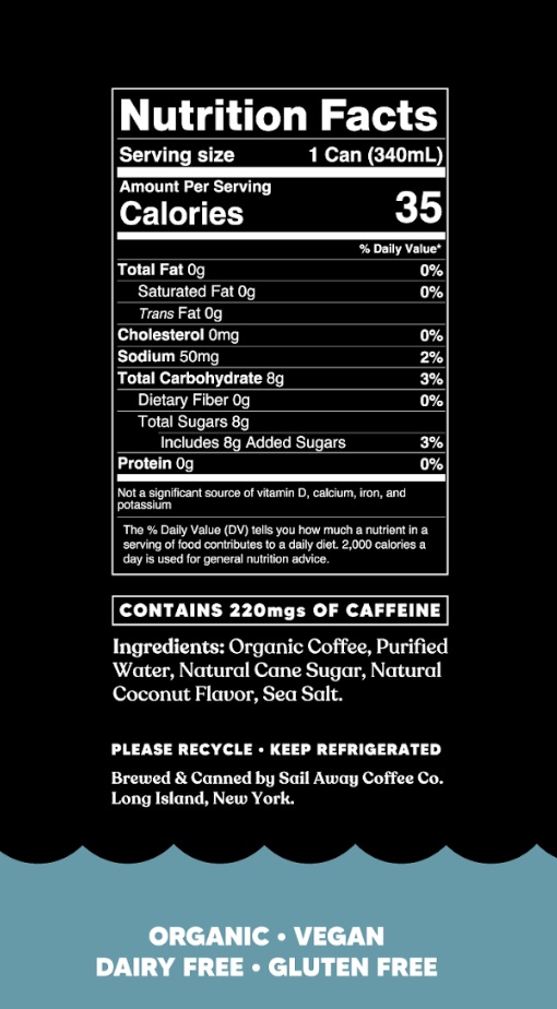 Cold Brew Coffee Cans - Toasted Coconut