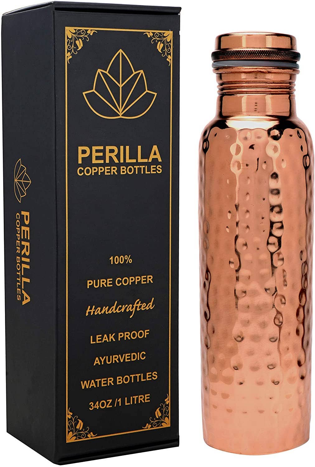 Copper Bottle Hammered (1L)