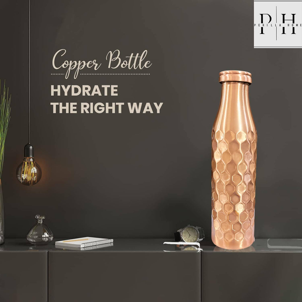 BMC Diamond Copper Water Bottle 32.12 Oz