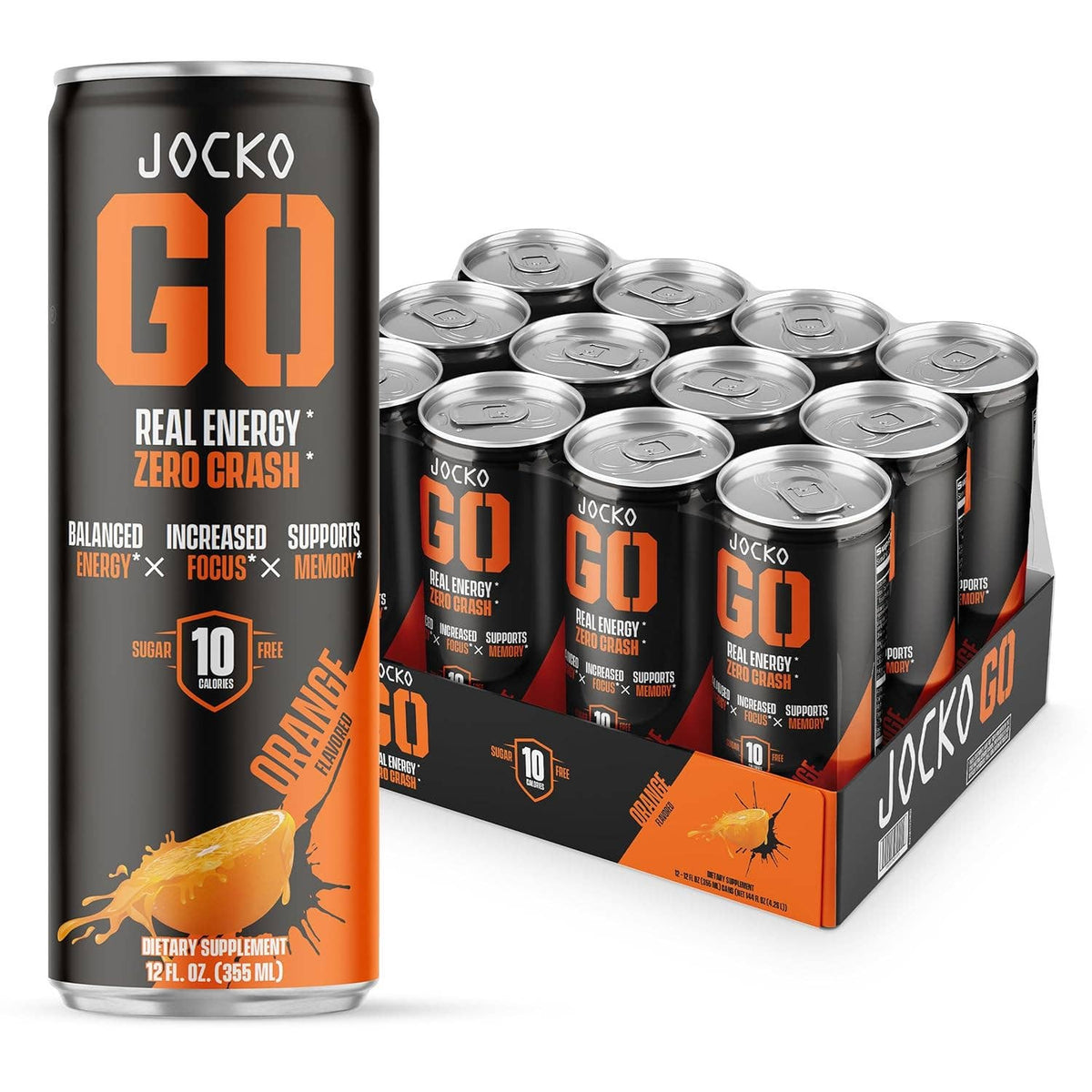 JOCKO FUEL GO ENERGY DRINK 12/12OZ ORANGE AFTERBURN