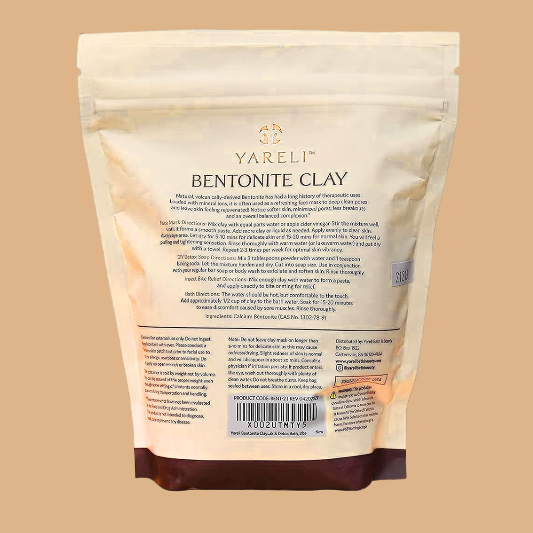 Bentonite Volcanic Clay Face Mask & Detox Mineral Bath - 2lb