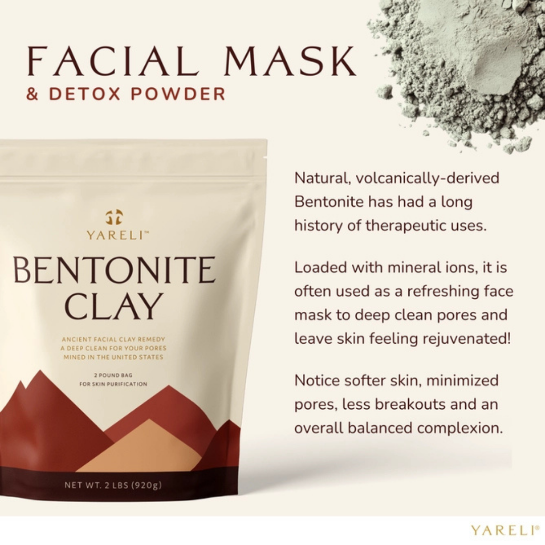 Bentonite Volcanic Clay Face Mask & Detox Mineral Bath - 2lb