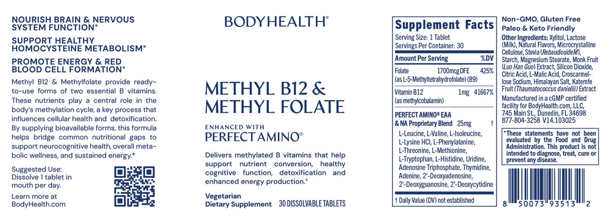 BodyHealth Methyl B12 & Methyl Folate