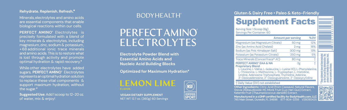 BodyHealth Perfect Amino Electrolytes – NSF Certified for Sport