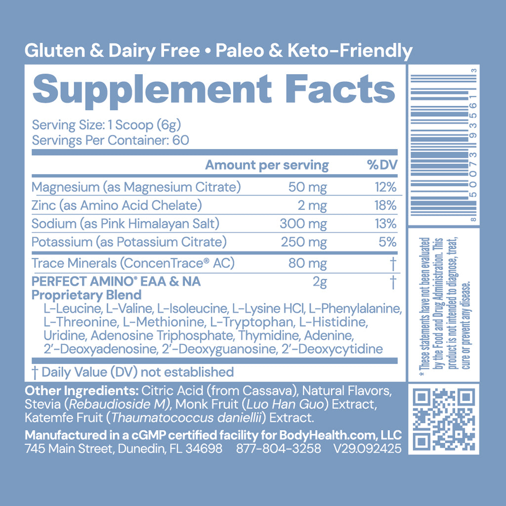 BodyHealth Perfect Amino Electrolytes – NSF Certified for Sport