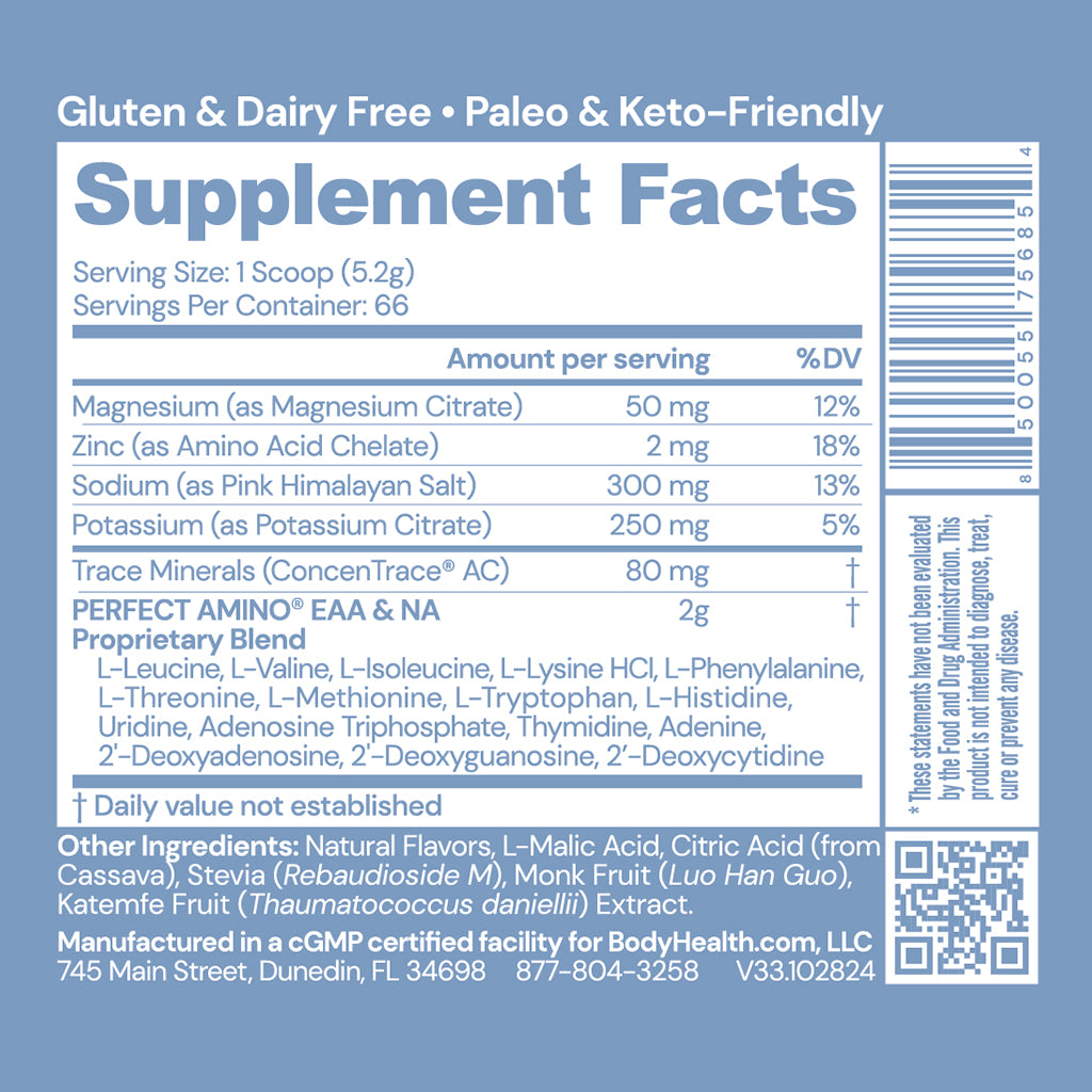 BodyHealth Perfect Amino Electrolytes – NSF Certified for Sport