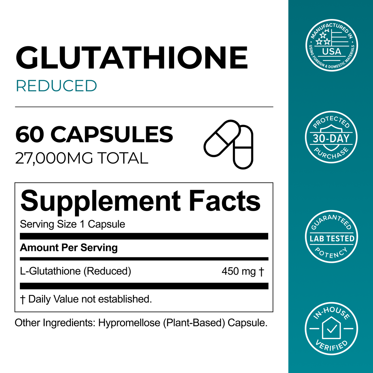 L-Glutathione Capsules 450mg