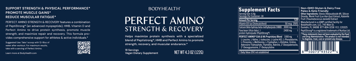 BodyHealth Perfect Amino Strength & Recovery – NSF Certified for Sport