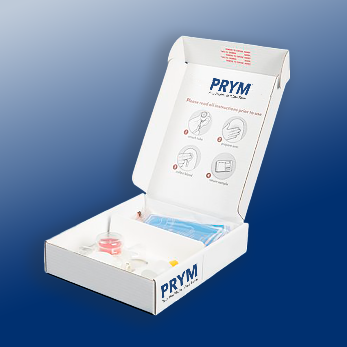 The AndroTrack™ at-home men's health monitoring test kit and its contents.