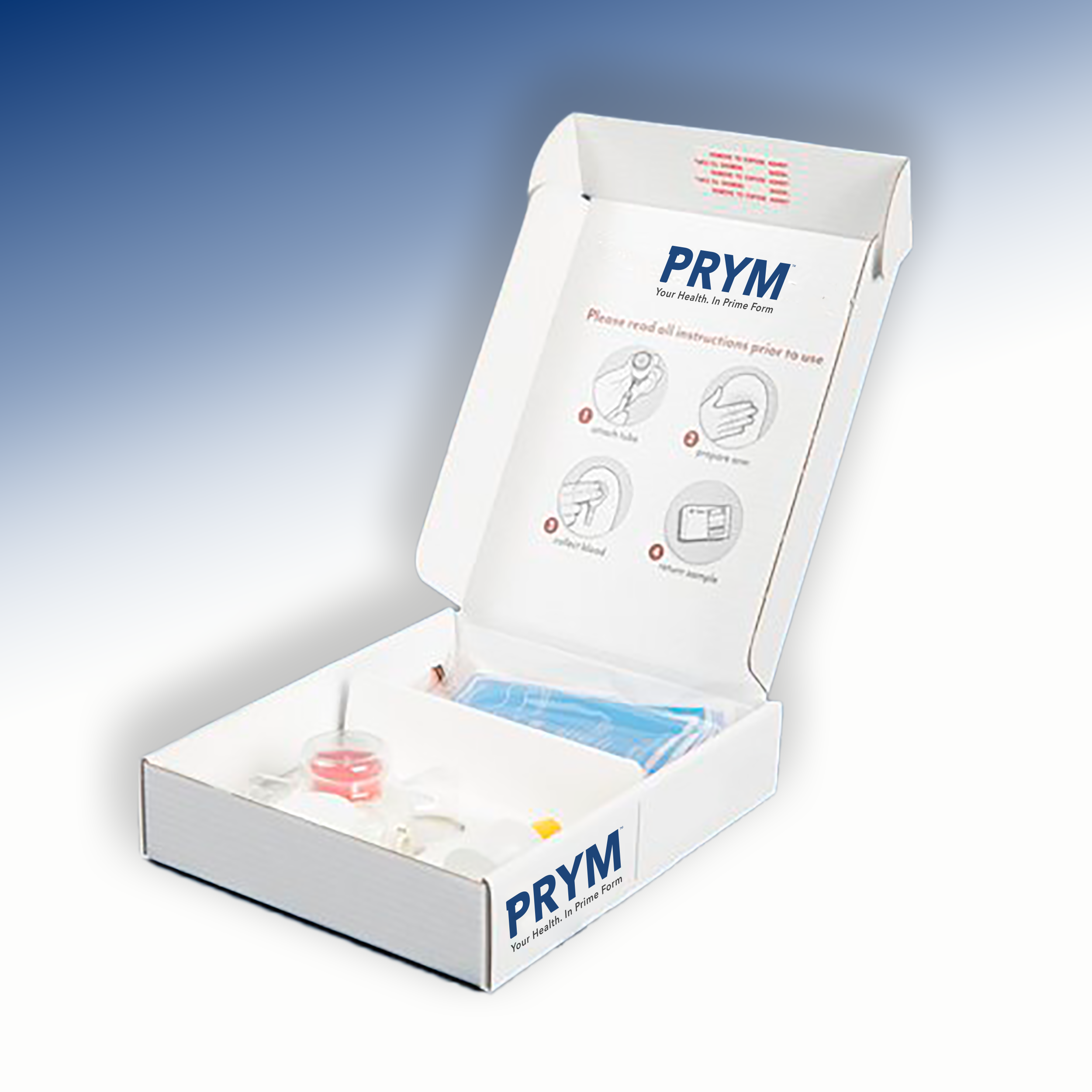 The MetaCheck™ at-home metabolism and thyroid test kit with its contents displayed.