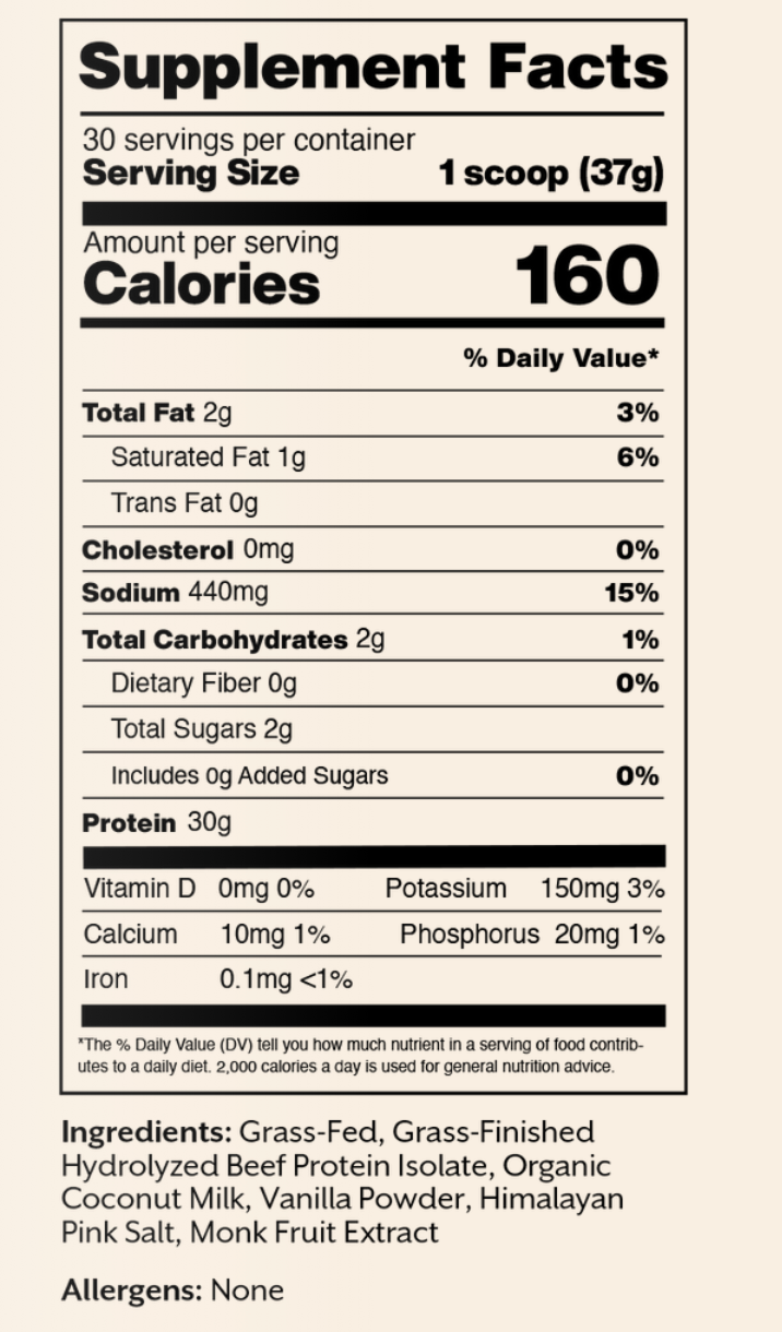 Grass-fed Beef Protein Isolate