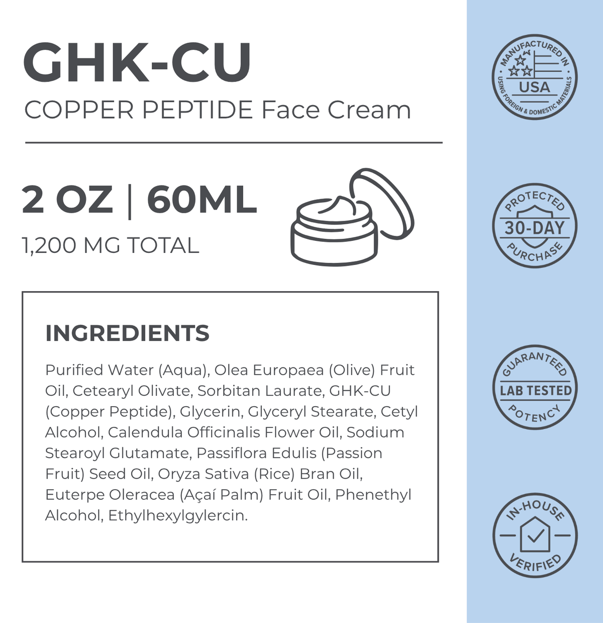 Copper Peptide Face Cream | GHK CU Peptide Daily Moisturizer
