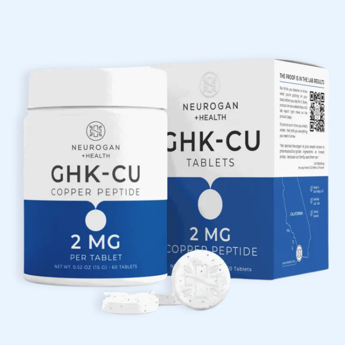 Copper Peptide Tablets | GHK CU Collagen Skin + Hair Support