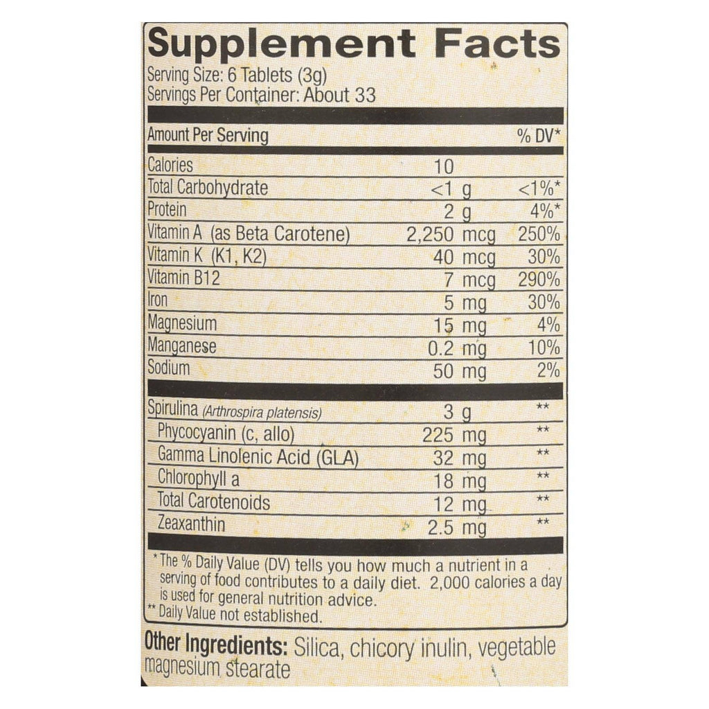 Hawaiian Spirulina Pacifica - 500mg, 200 Tablets