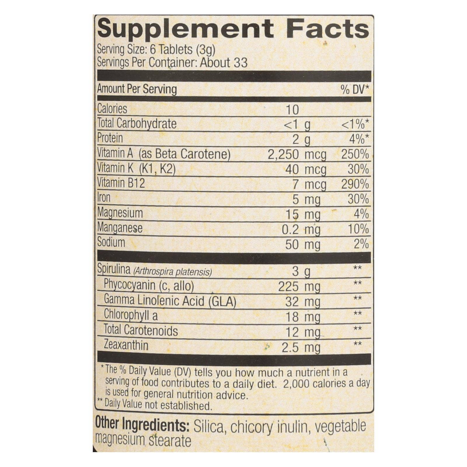 Hawaiian Spirulina Pacifica - 500mg, 200 Tablets
