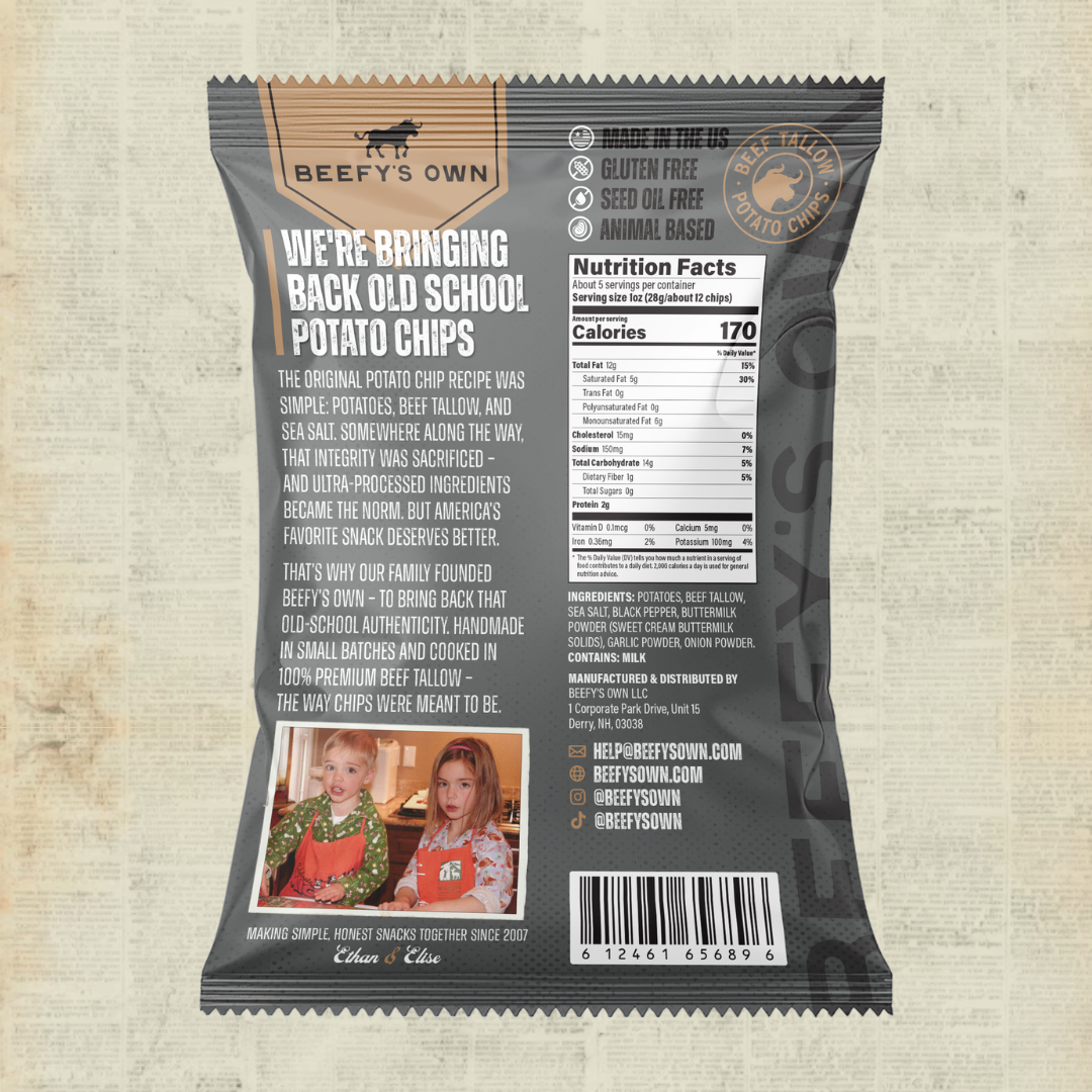 Beef Tallow Potato Chips - Salt N' Pepper
