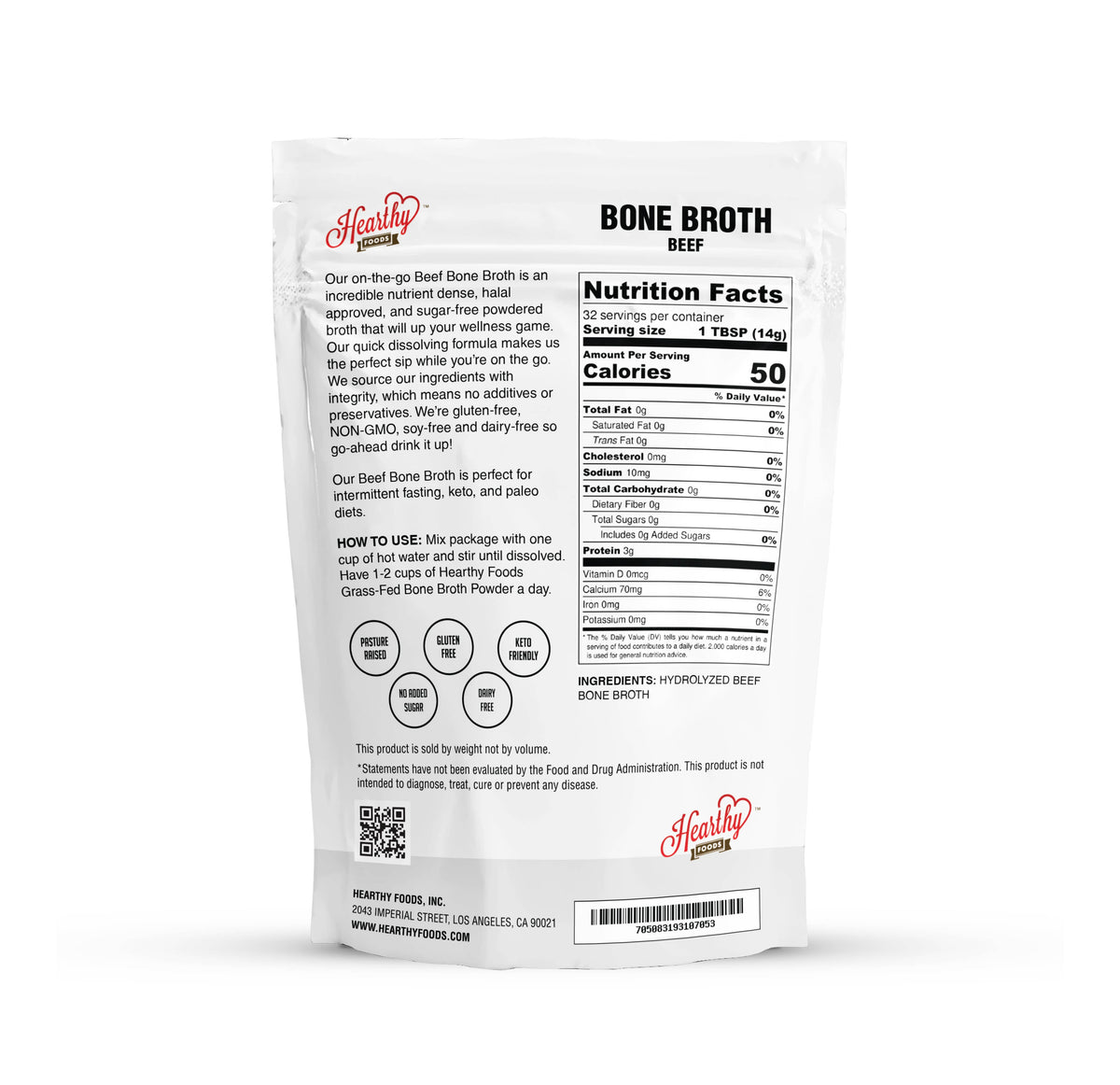 Beef Bone Broth Powder, Halal, Keto, Paleo, Gluten Free