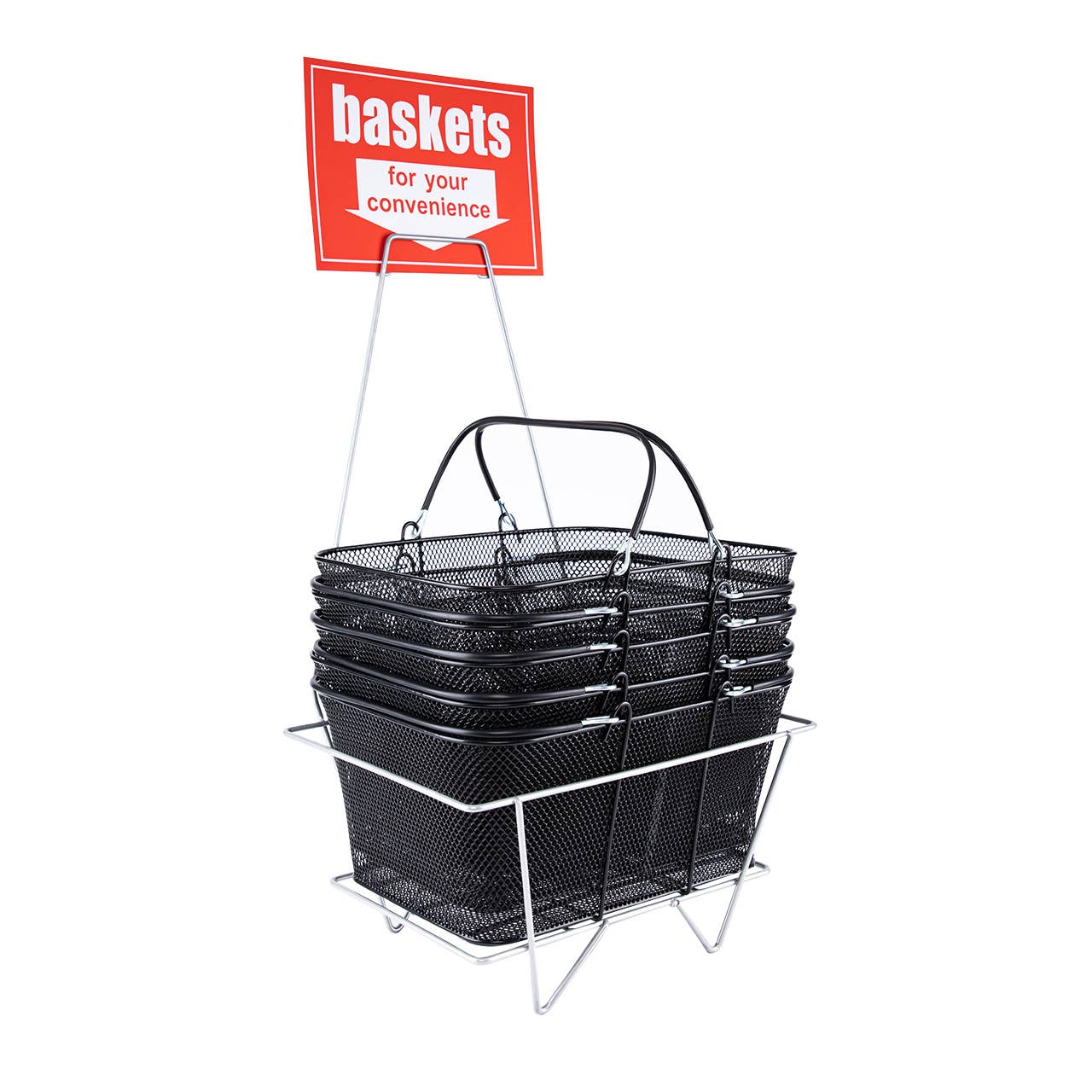 Black Metal Shopping Basket Set - 12 Baskets