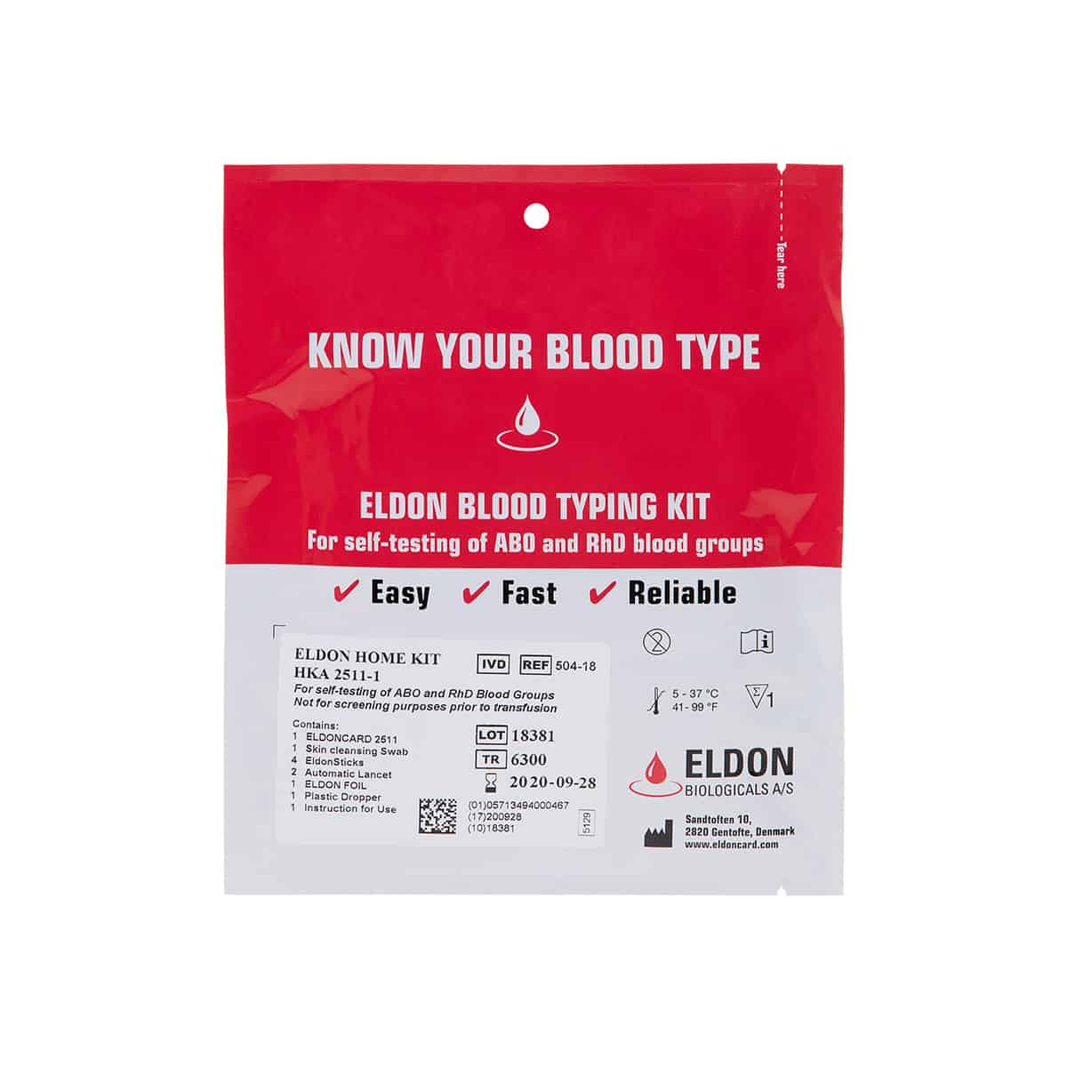 Eldon Blood Typing Kit (ABO/Rh)