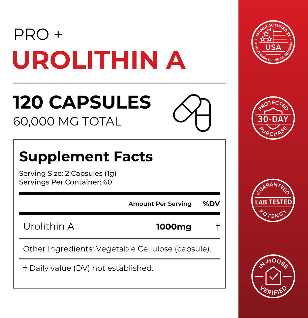 Urolithin A Pro Capsules | High Strength Mitophagy Support