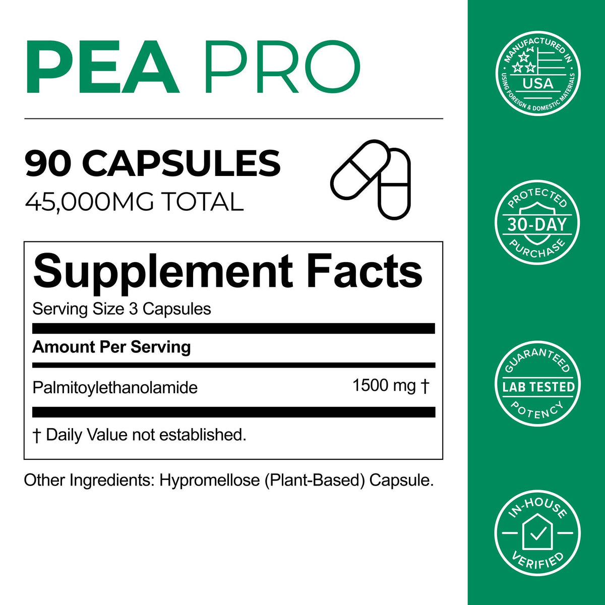 PEA Palmitoylethanolamide Capsules | Brain Health Support